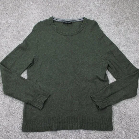Banana‎ Republic Sweater Mens XL Green Merino Extra Fine Wool Blend L/S Pullover