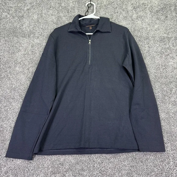 Banana Republic Shirt Mens Medium Blue 1/4 Zip Long Sleeve Stretch Casual