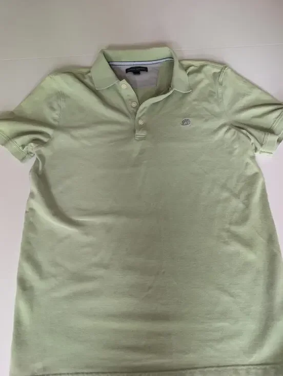Banana Republic Polo Shirt Pique Elephant Logo Mens Medium Green Short Sleeve