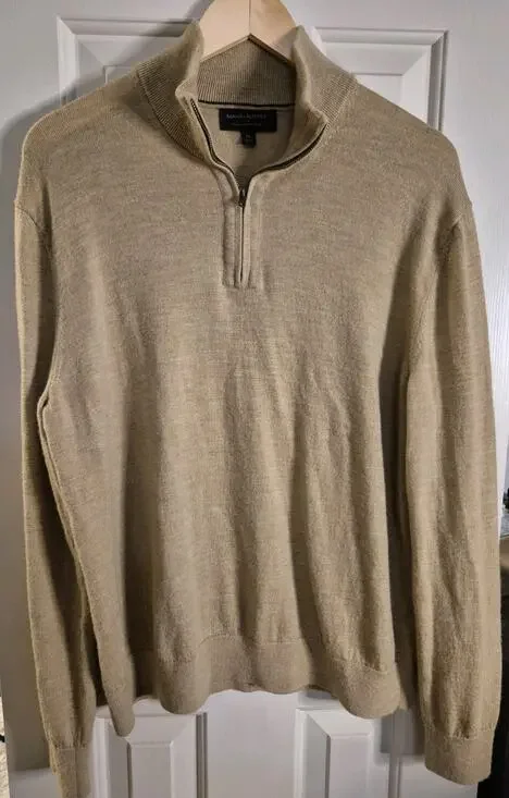Banana Republic Men’s Merino Wool Quarter Zip Sweater Long Sleeve Size XL