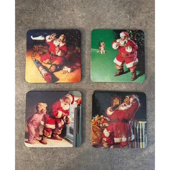 Coca-Cola Santa Coasters - set of 8, Christmas