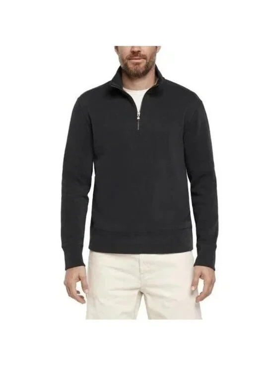 NWT Banana Republic Men's M Black Half-Zip Pullover Sweater Cotton Blend