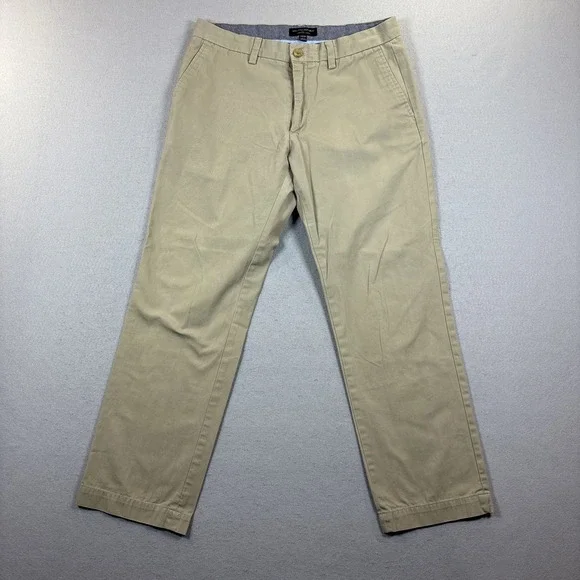 Banana Republic‎ Pant Men's 33x30 Emerson Straight Chino 100% Cotton Khaki Brown
