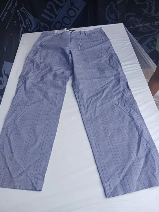 Banana Republic Light Blue Plaid Chinos