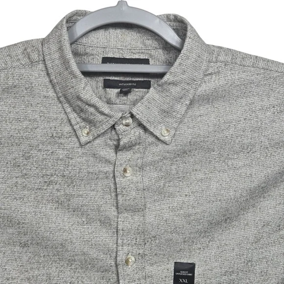 Banana Republic Mens XXL Slim Fit Untucked Fit Classicu Quiet Luxury‎ Grey NWT