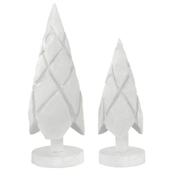 SB Designs Studio Gray Paulownia Wood Trees, Set of 2/NWOT