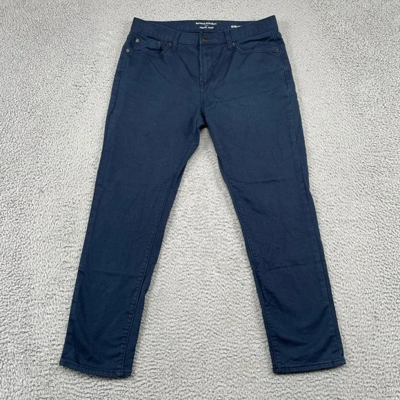 Banana Republic Travel Jean Mens 32x27 Navy Blue Athletic Fit Stretch 5-Pocket