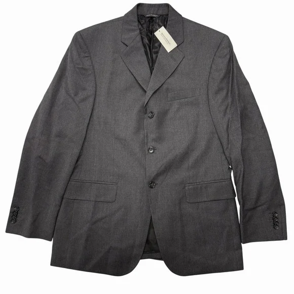 Banana Republic Modern Mens 40S Gray 100% Wool 3-Button Blazer Suit Jacket NWT
