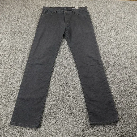 Banana‎ Republic Jeans Mens 34X32 Black Denim Pants Traveler Slim Stretch Preppy