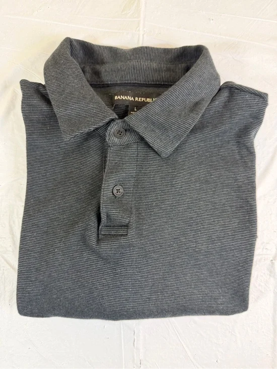 Banana‎ Republic Men's Charcoal Microstripe Polo