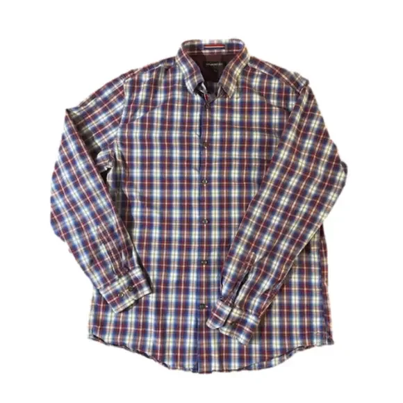 Banana‎ Republic Men’s Red and Blue Plaid Button Up Long Sleeve Shirt Size L