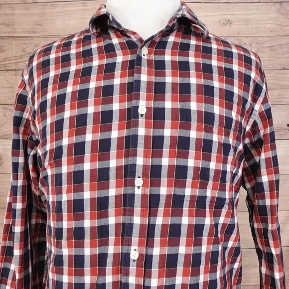 BANANA REPUBLIC LIGHTWEIGHT FLANNEL CHECK BUTTON DOWN SHIRT MENS SIZE‎ XL