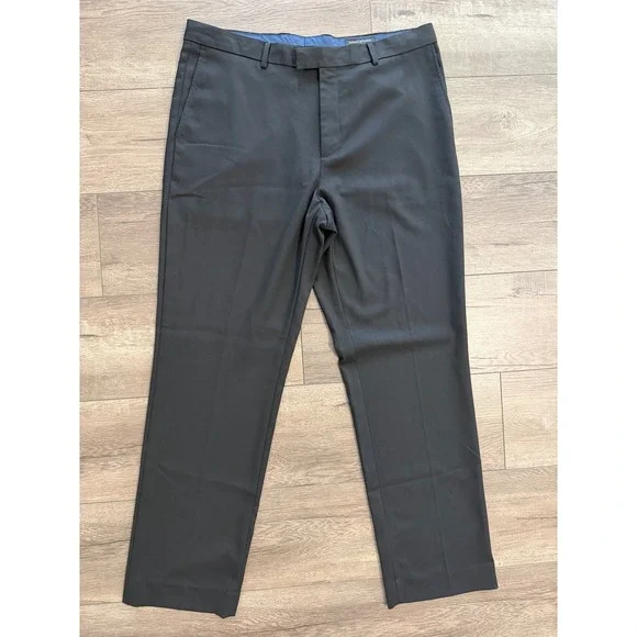 Banana Republic Slim Fit Dress Pants Black Mens 36x32‎ Flat Front Slacks