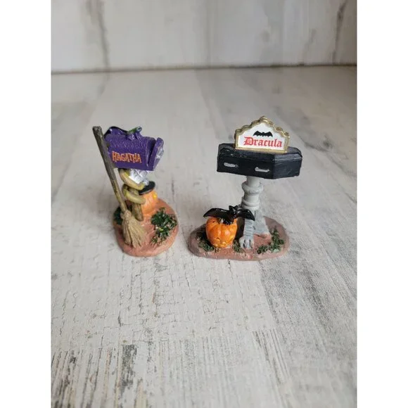 Lemax monster mailboxes Dracula vampire hagatha witch spooky town‎