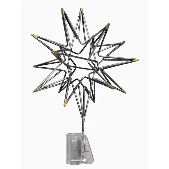 Hearth & Hand Starburst Tree Topper Gold Silver Metal Sputnik Christmas Decor