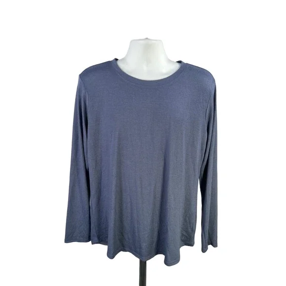 Banana Republic Men's Blue Long Sleeve Crewneck Shirt - XL