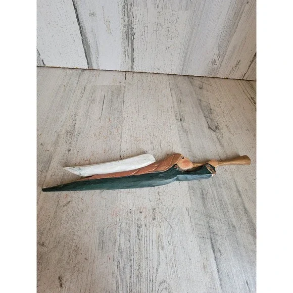 Vintage folk art large angel wooden religious ornament Xmas home decor