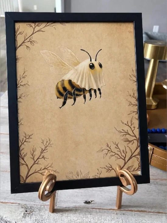 Framed 8x10 Bee Illustration Art Print