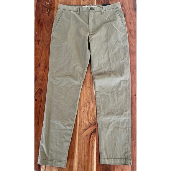 Banana Republic Mens Lived-In Chino Slim Fit Khaki Pants Tan 34x32 NWT