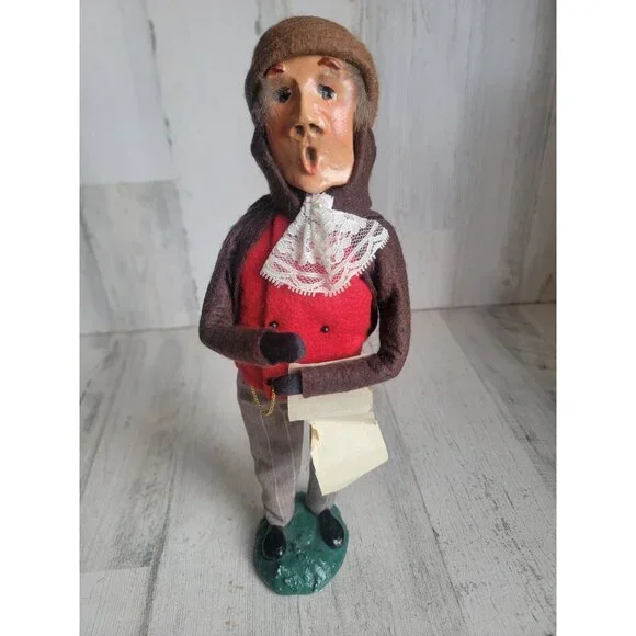Byer's Choice vintage old‎ man caroler sheet music xmas figure