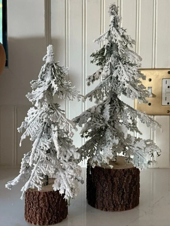 Two Tabletop  Christmas Tree Set
