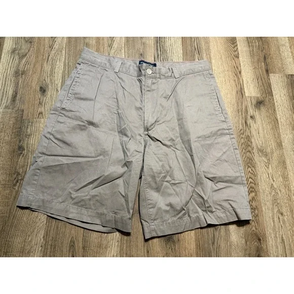 Banana Republic Chino Shorts Mens 35 Khaki Adult Casual Cotton Flat Front
