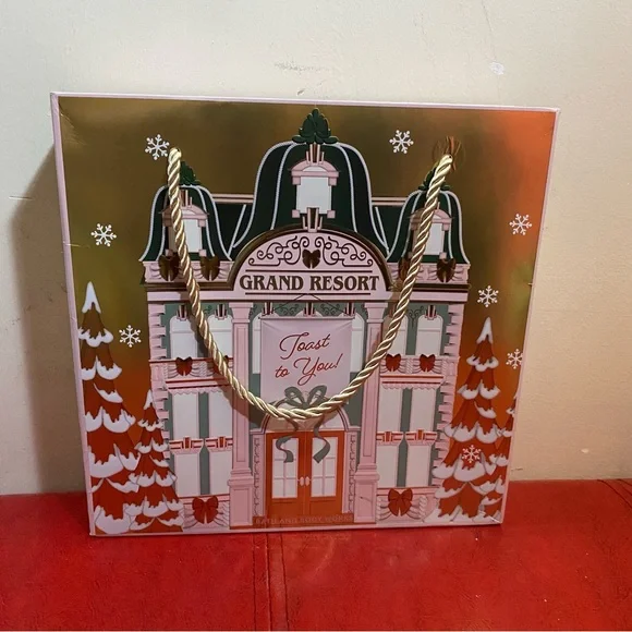 Holiday Gift Bag - Pink and Gold