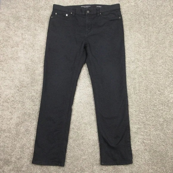 Banana Republic Jeans Mens 34x30 Black Traveler Slim Fit Stretch Denim Pants