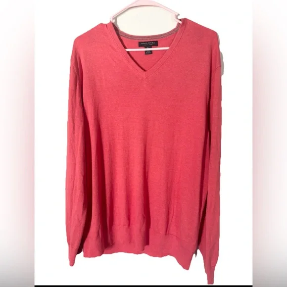Banana Republic men’s luxury blend orange V-Neck Sweater size XL