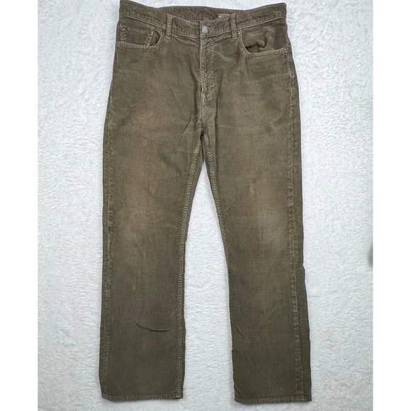 Banana Republic Corduroy Pants Mens 35x32 Green Gorpcore Straight Leg 0879