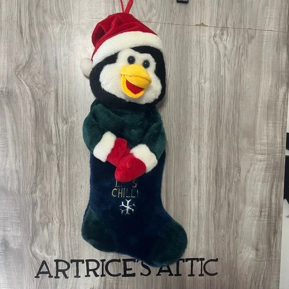2007 Prima Creations Plush Penguin Christmas Stocking 22