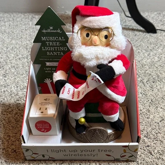 Hallmark Musical Tree-Lighting Santa NEW
