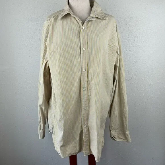 Banana Republic Striped Slim Fit Snap Down Shirt Size XL