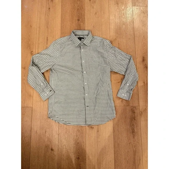 Banana Republic Men's XL Green Check Plaid Long Sleeve Button Up Shirt