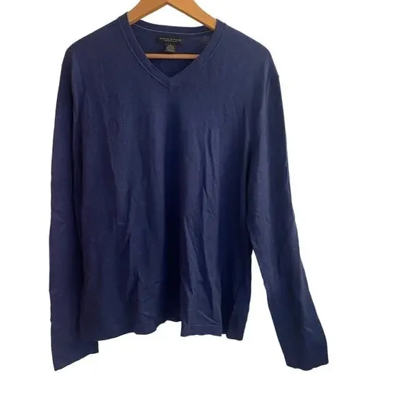 Banana Republic Blue V Neck Long Sleeve Sweater Sz L‎
