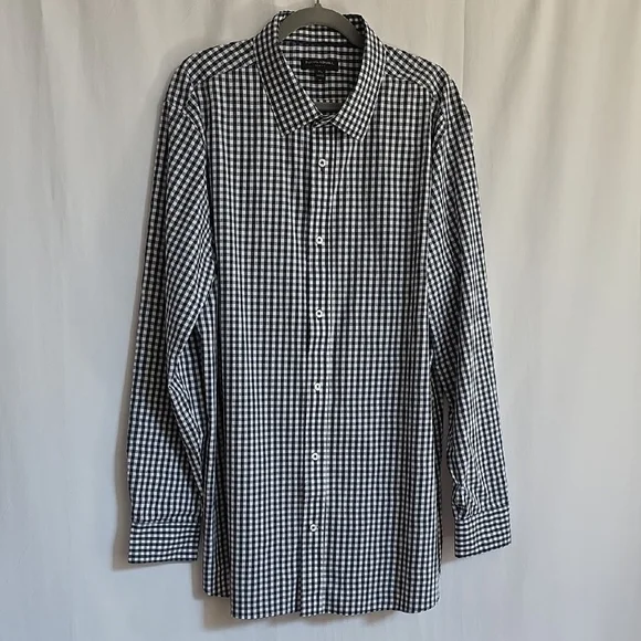 Banana Republic Slim Fit Blue & White Check Mens Cotton Shirt.  Size XXL