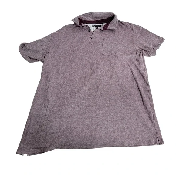 Banana Republic Performance Pique Polo Shirt Mens XL Tall Purple Heather Stretch