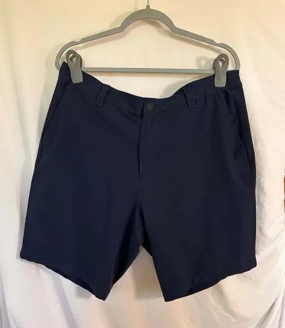 Banana Republic Mens Navy Blue Performance Tech Flat Front Shorts Size 38