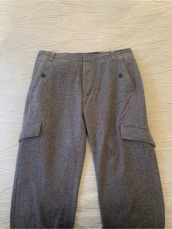 Vintage Y2K Banana Republic Brown Wool Herringbone Button Fly Cargo Pants