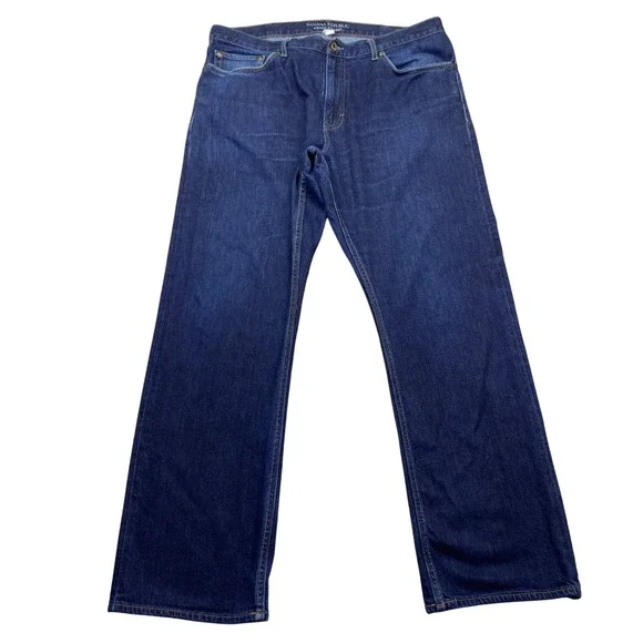 Banana Republic Mens Vintage Straight Jeans Dark‎ Indigo Blue Sz 38 Fits 37