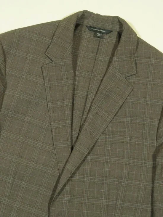 Banana Republic Performance Wool Unstructured Blazer Mens 40R Brown Slim Fit New