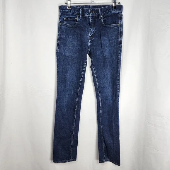 Banana Republic‎ Mens Slim Straight Jeans 30x32 Dark Wash Stretch Cotton Spandex