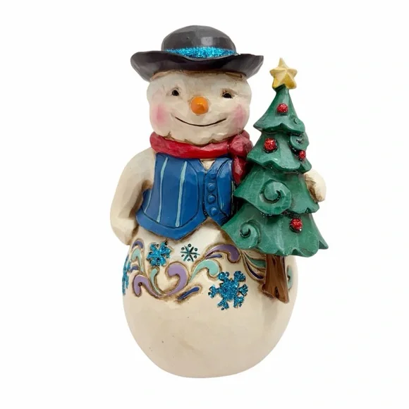 Jim Shore| Snowman Figurine with Christmas Tree 