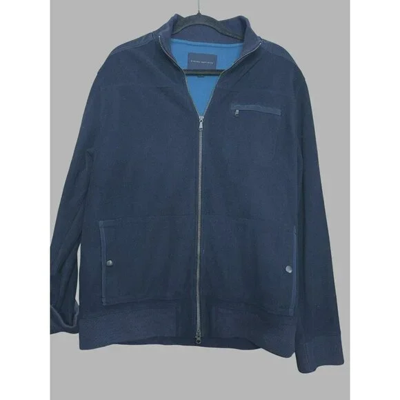 Banana Republic Men’s XL Navy Blue Zip Up Jacket Sweater Soft Feel Front Pockets