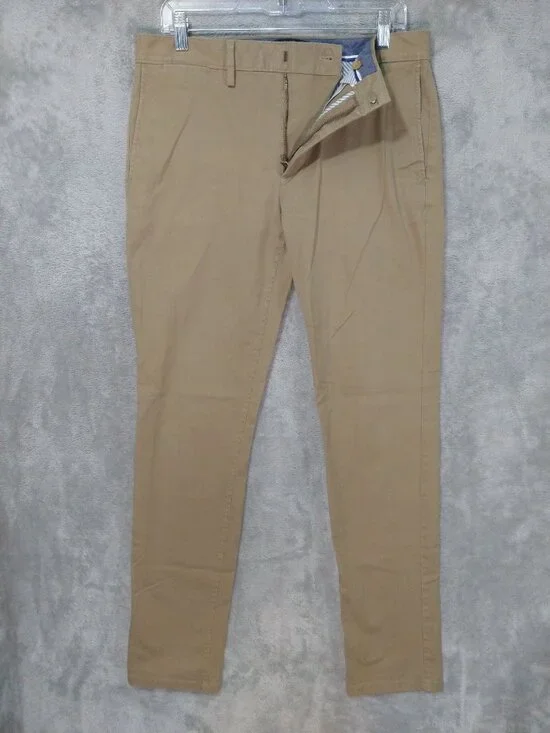 Banana Republic Pants Mens 32x34 Beige Chino Fulton Skinny Stretch Flat Front