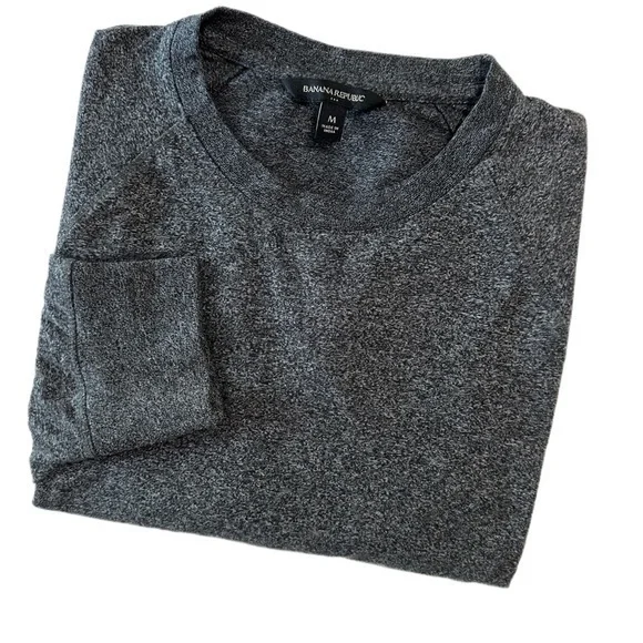 Mens Marled Crew Neck Longsleeve‎ T- Shirt Sz M