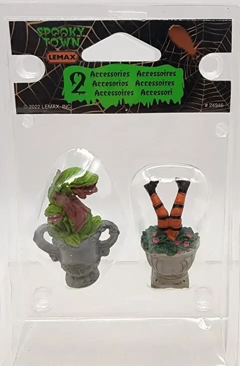 Halloween Lemax Spooky Town, Spooky Planter Urns #24946 - 2022 NEW In Package
