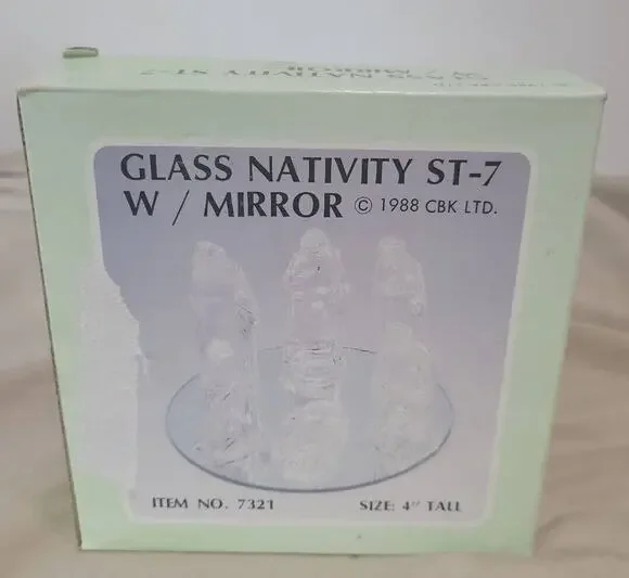 Glass Nativity Scene ST-7 W / Mirror 1988 CBK Ltd.