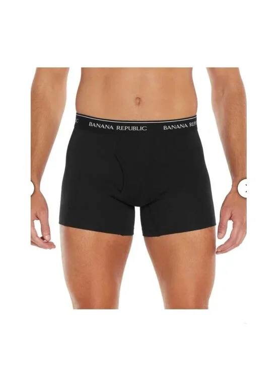 NWT Banana Republic Men's XL Black 3-Pack Boxer Briefs Comfort Waistband