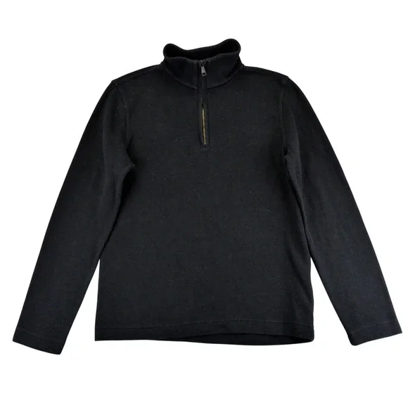 Banana Republic Men‎ Black Quarter Zip Pullover Sweatshirt Size Medium Casual
